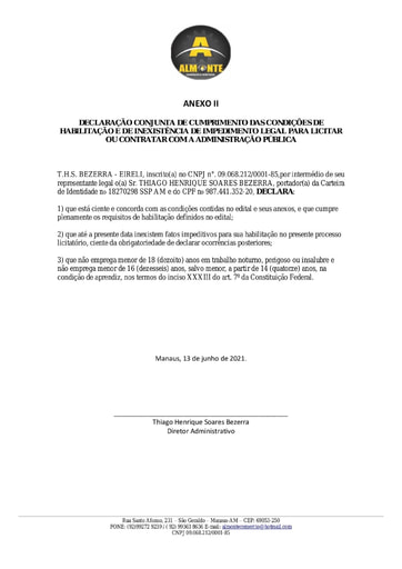 PREGÃO ELETRÔNICO Nº 027/2021 - HABILITAÇÃO - DOC. COMPLEMENTAR - THS - ITEM 2
