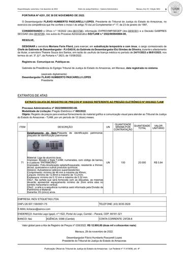 PREGÃO ELETRÔNICO 65/2022 - EXTRATO