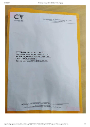 TOMADA DE PREÇOS Nº 001/2021 - HABILITAÇÃO -  RF SERVIÇOS