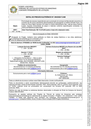 PREGÃO ELETRÔNICO Nº 004/2020 – EDITAL DE LICITAÇÃO