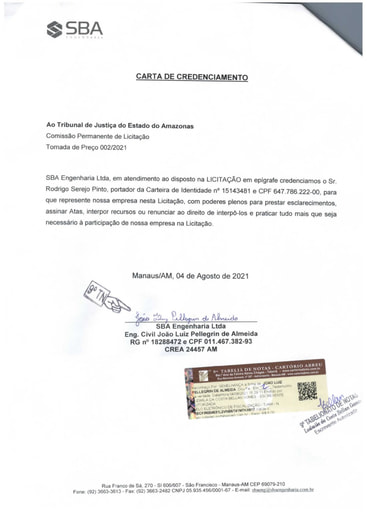 TOMADA DE PREÇOS Nº 002/2021 - CREDENCIAMENTO - SBA