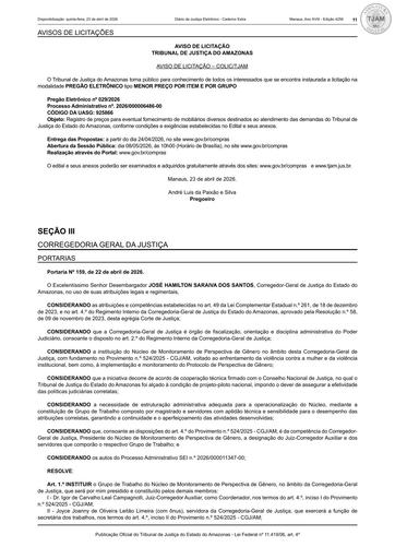 PREGÃO ELETRÔNICO Nº 029/2026 - AVISO DE LICITAÇÃO (DJE)