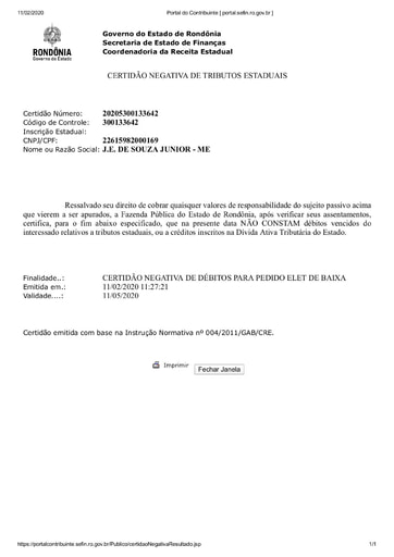 PREGÃO ELETRÔNICO Nº 002/2021 – DOCUMENTOS QUE CONSTAM NO SICAF - ITENS 4, 5 E 6 - J.E DE SOUZA