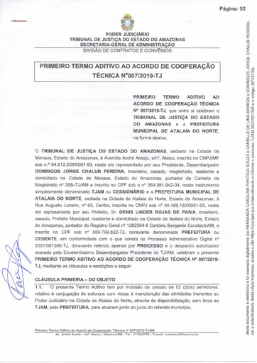 1º TA AO ACT N° 007 2019   TJAM x PREFEITURA MUNICIPAL DE ATALAIA DO NORTE