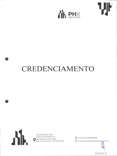 TOMADA DE PREÇOS Nº 002/2021 - DECLARAÇÕES E CREDENCIAMENTO - CONSTRUTORA PHX
