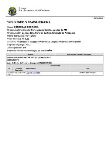 Relatório de Correição Vara Única da Comarca de Japurá - Assinado em 03.02.2026