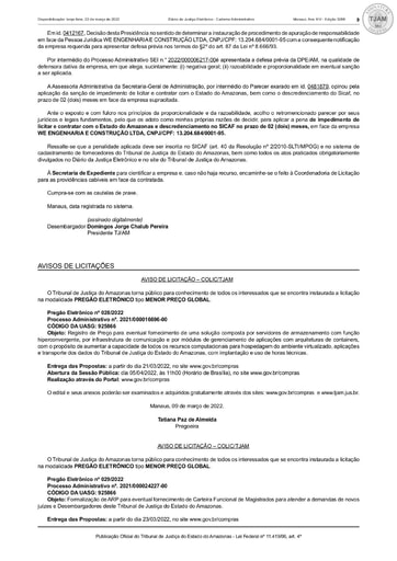 PREGÃO ELETRÔNICO Nº 028/2022 - AVISO DE LICITAÇÃO - DJE