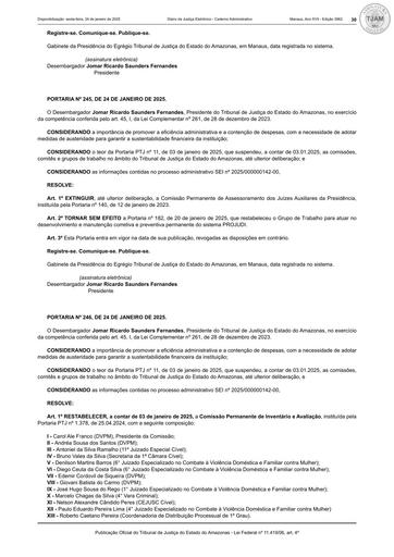 INFORMAÇÃO DE INATIVIDADE - PORTARIA Nº 245, DE 24 DE JANEIRO DE 2025