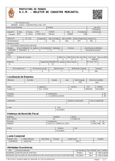 PREGÃO ELETRÔNICO Nº 018/2021 - DOCUMENTOS ENVIADOS EM DILIGÊNCIA 2 - GRUPO 3 - SERV CONSTRUTORA