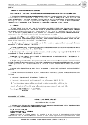 PREGÃO ELETRÔNICO Nº 004/2021 - AVISO DE LICITAÇÃO - DJE