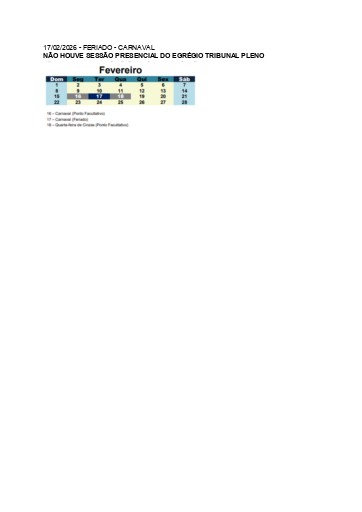17.02.2026 - FERIADO DE CARNAVAL